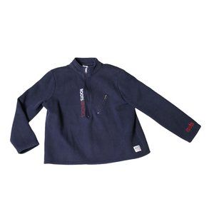 Vintage 90s Roots Athletics Canada 1/2 Zip Fleece Lined Crop Sweater Size XL